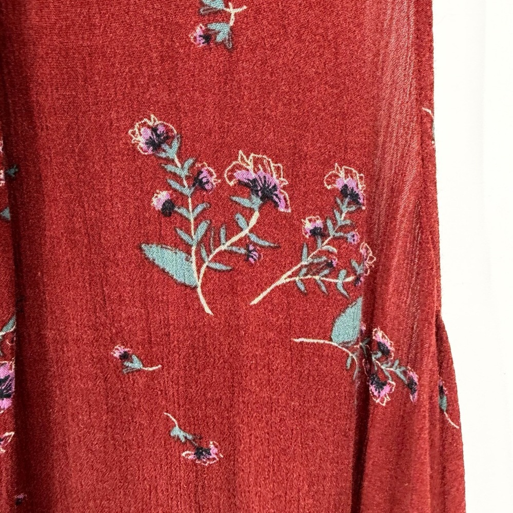 Free People Womens Medium Sleeveless Tunic Tank Top Floral Boho Keyhole Flowy‎ - Picture 5 of 8